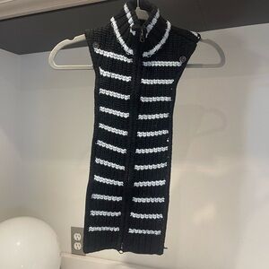 $268 Veronica Beard Striped knit Dickey Jacket insert light blue black dual zip